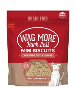 Cloud Star Mini Crunchy Treats with Turkey & Cranberry Oven Baked Dog Biscuit Treats - 7 oz Bag