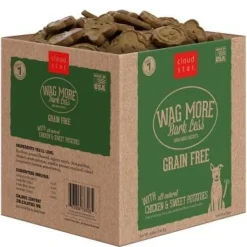 Cloud Star Wag More Bark Less Bulk Boxes Grain Free Chicken & Sweet Potato Biscuit Dog Treats - 19 lb Box