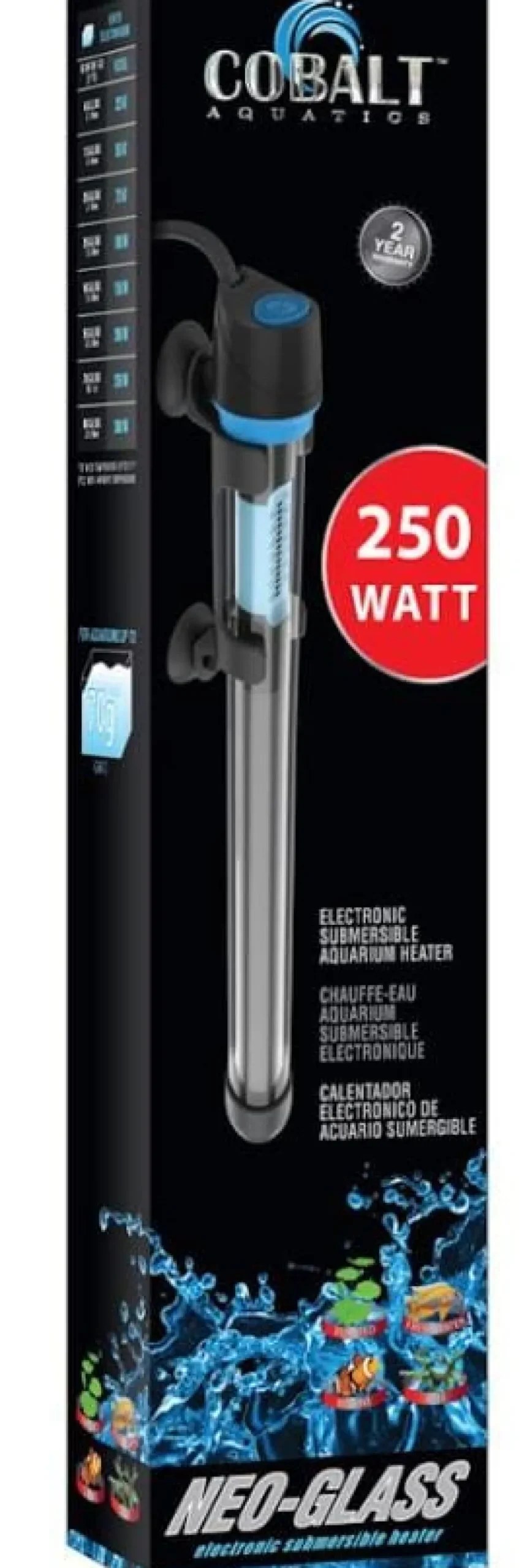 Cobalt Aquatics Neo-Glass Aquarium Heater - 250WT