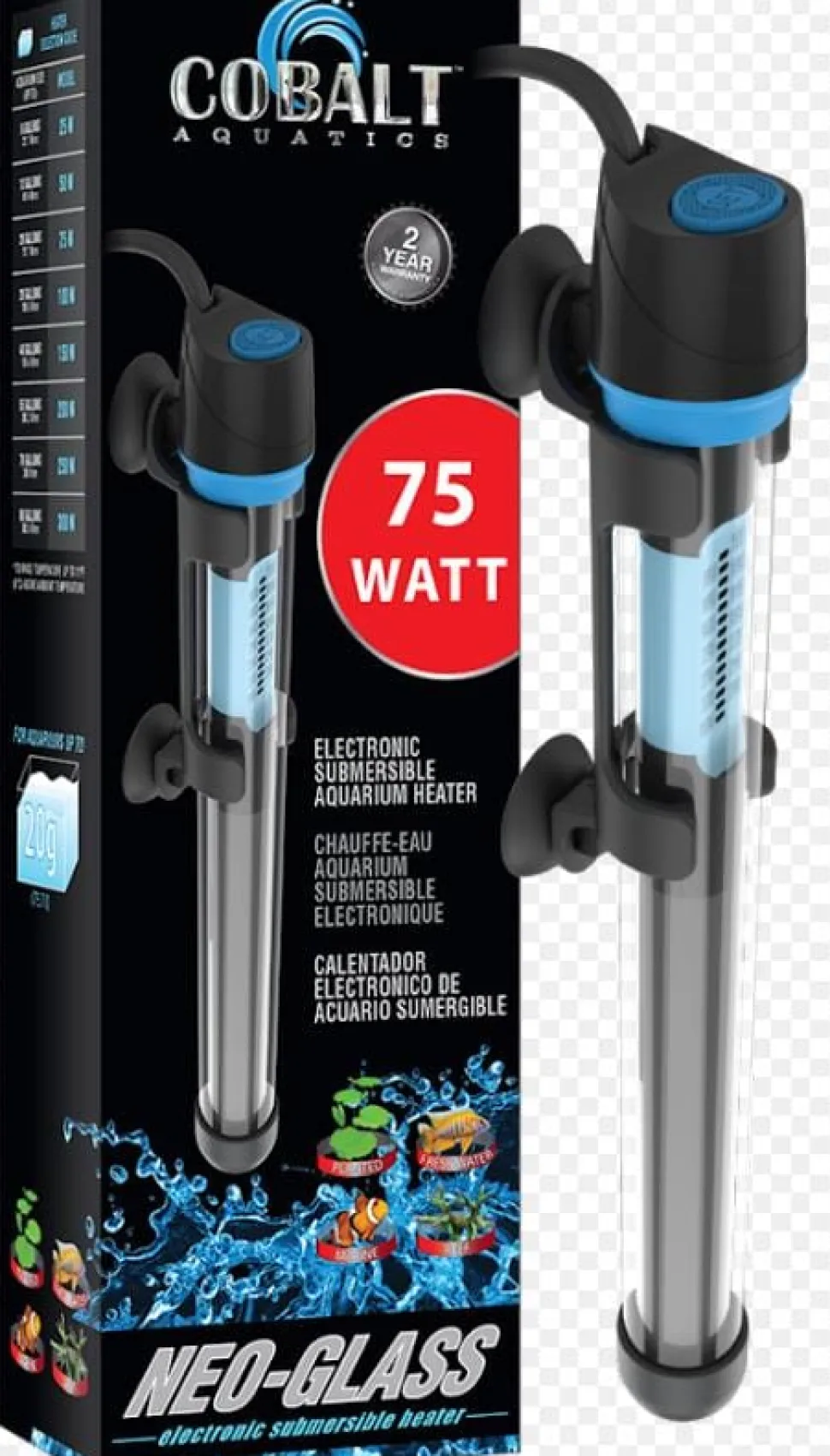 Cobalt Aquatics Neo-Glass Aquarium Heater - 75WT