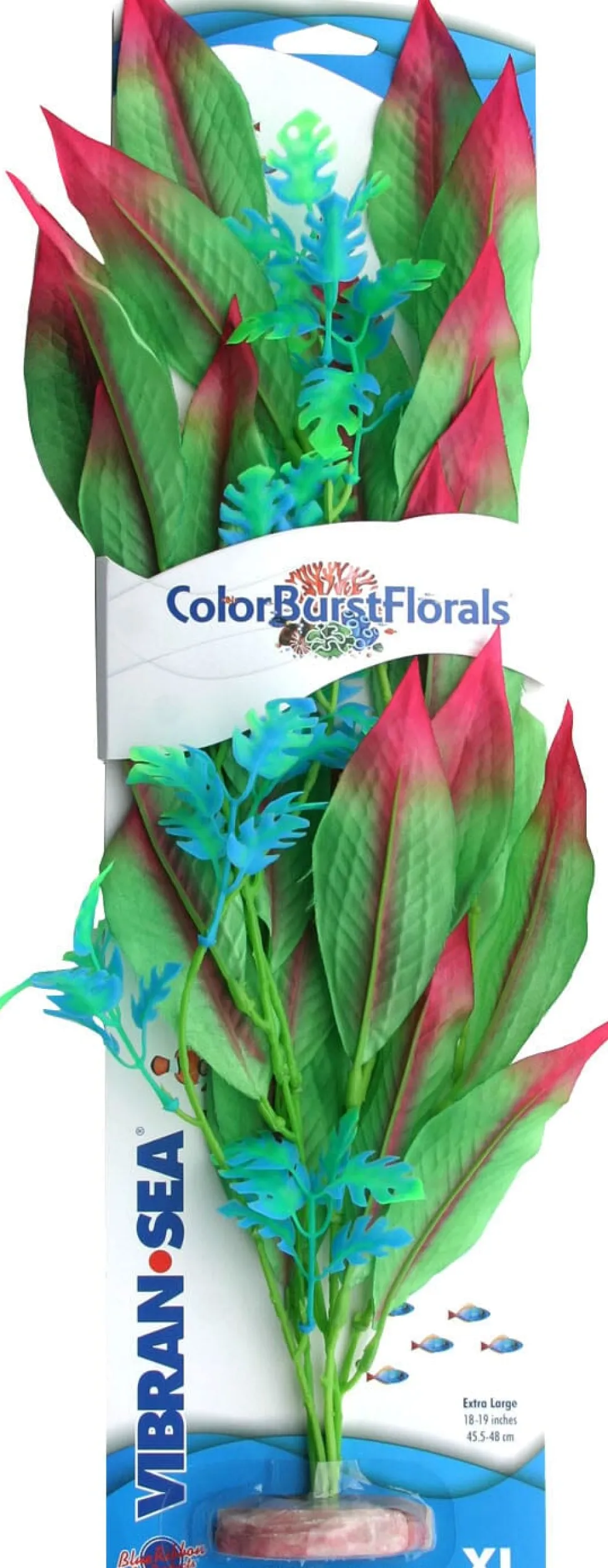 Colorburst Florals Amazon Sword Silk Style Plastic Aquarium Plant - Green - Extra Large