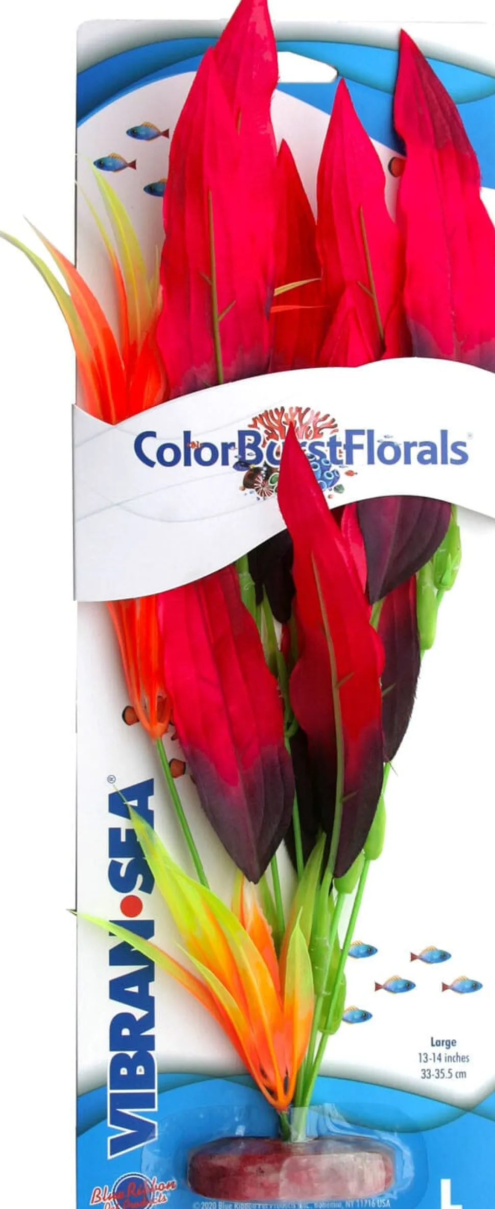Colorburst Florals Amazon Sword Silk Style Plastic Aquarium Plant - Red - Large