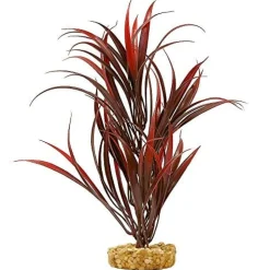 Colorburst Florals Blade Grass Plastic Aquarium Plant - Red - Large