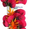 Colorburst Florals Broad Lily Leaf Silk Plastic Aquarium Plant - Red - Extra Large