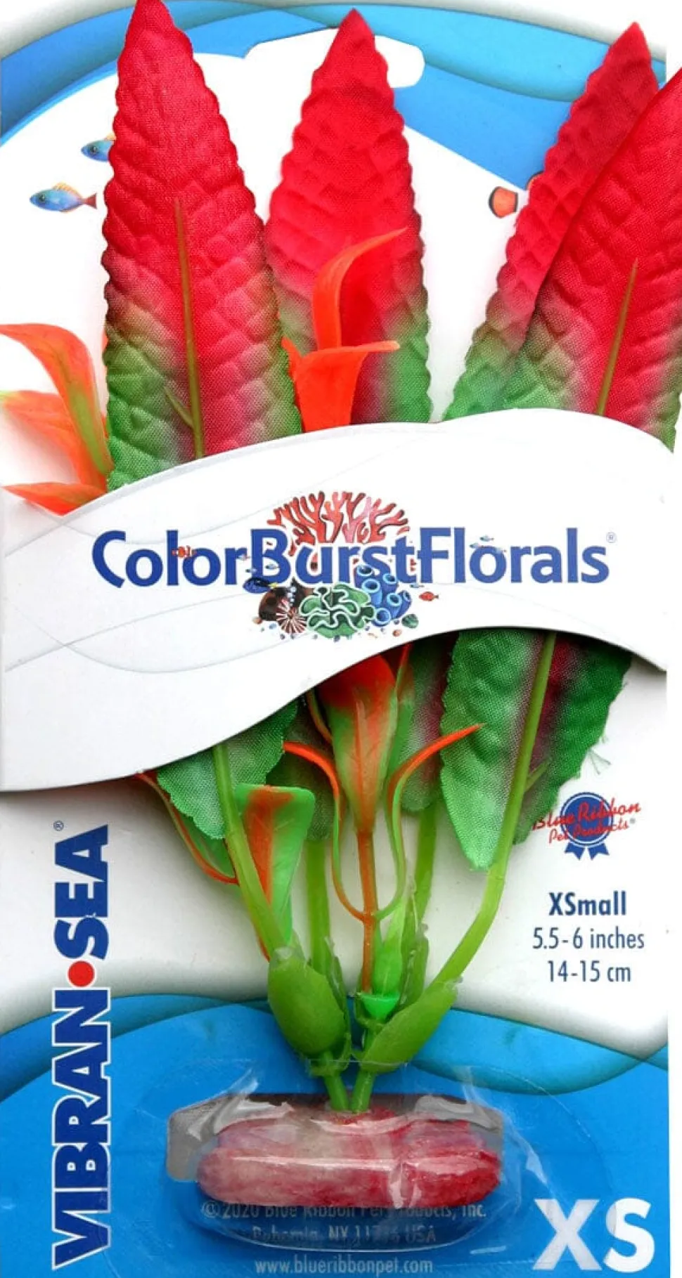 Colorburst Florals Crispus Silk StylePlastic Aquarium Plant - Red - Extra Small