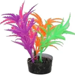 Colorburst Florals Jagged Sword Plastic Aquarium Plant - Glow - 1.25 X 1.25 X 3.25