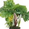 Colorburst Florals Split Green Leaf Philodendron Plastic Aquarium Plant - Green - Medium
