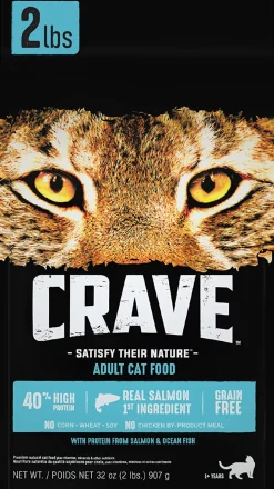 Crave Grain-Free Premium Adult Salmon and Oceanfish Dry Cat Food - 2 lb Bag