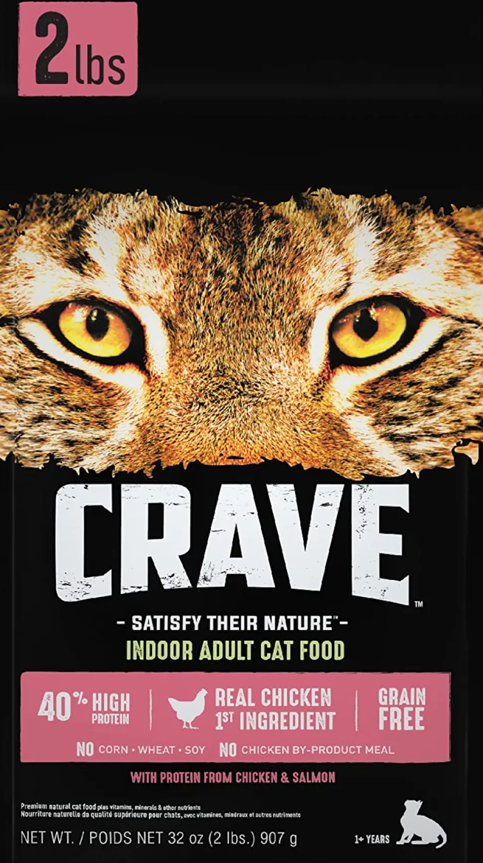 Crave Indoor Grain-Free Chicken and Salmon with Protein Dry Cat Food - 2 lb Bag