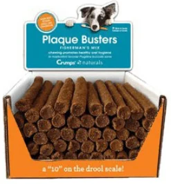 Crumps' Naturals 7" Fisherman's Mix Plaque Buster Dog Dental Hard Chews - 50 ct BULK