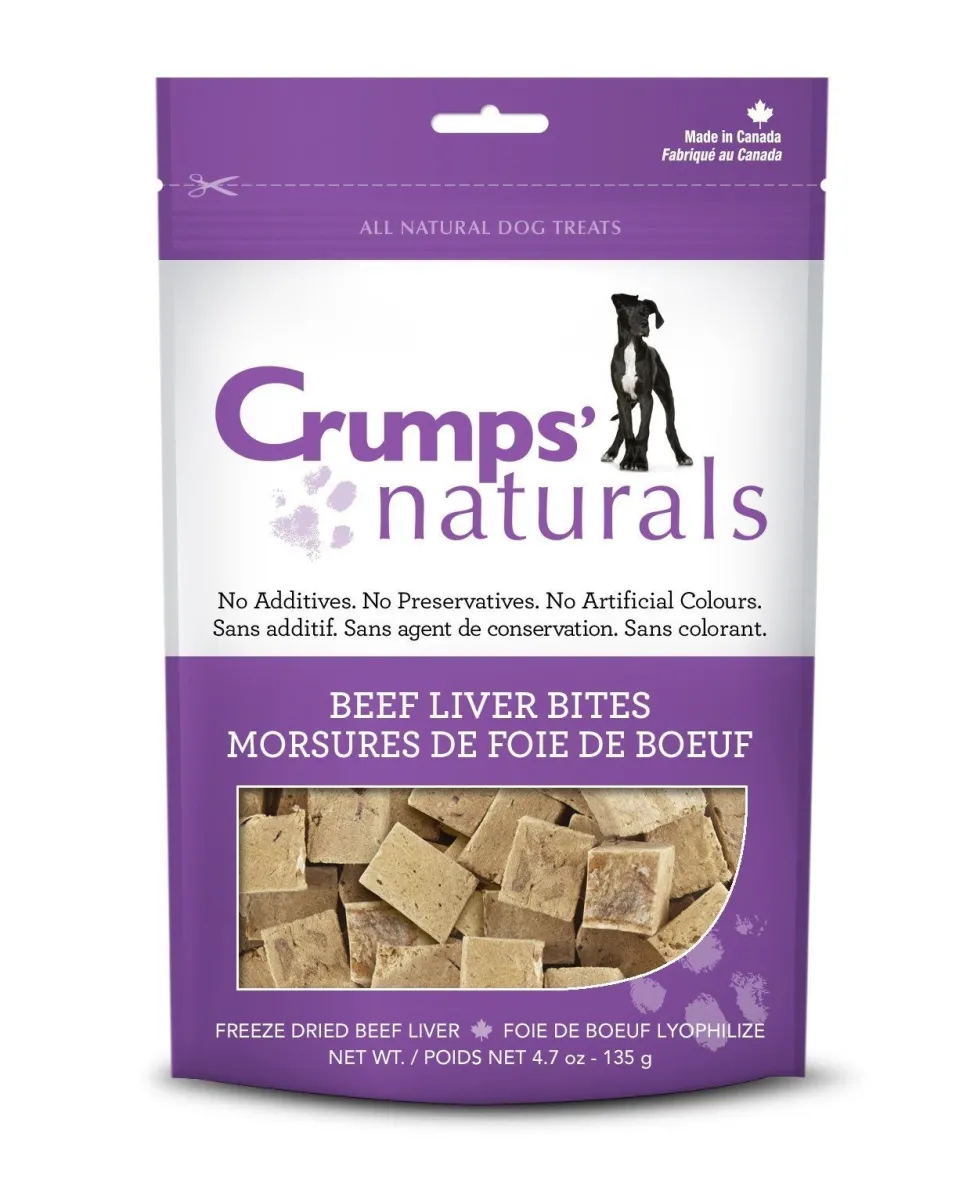 Crumps' Naturals Freeze-Dried Beef Liver Bites Freeze-Dried Dog Treats - 4.7 oz Bag