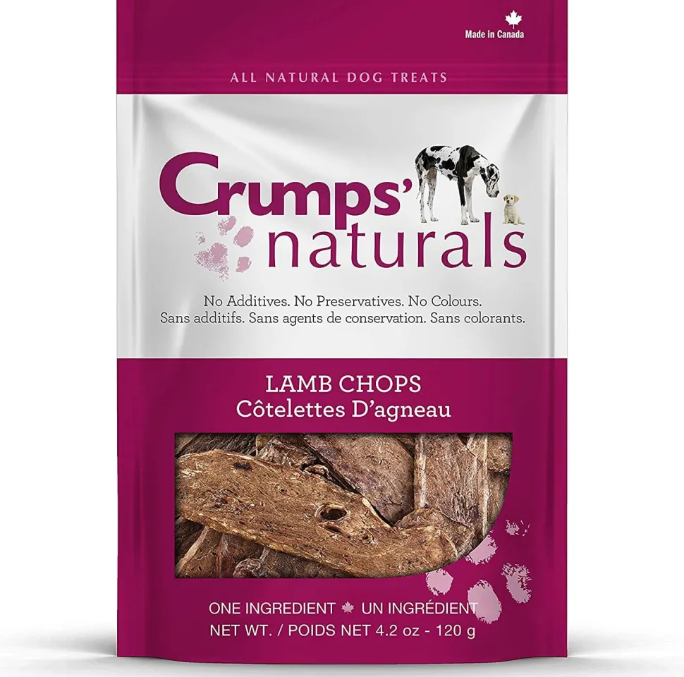 Crumps' Naturals Lamb Chops (Lamb Lungs) Natural Dog Chews - 4.2 Oz