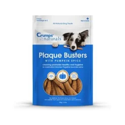 Crumps' Naturals Pumpkin Spice Plaque Buster Dog Dental Hard Chews - 4.9 oz Bag