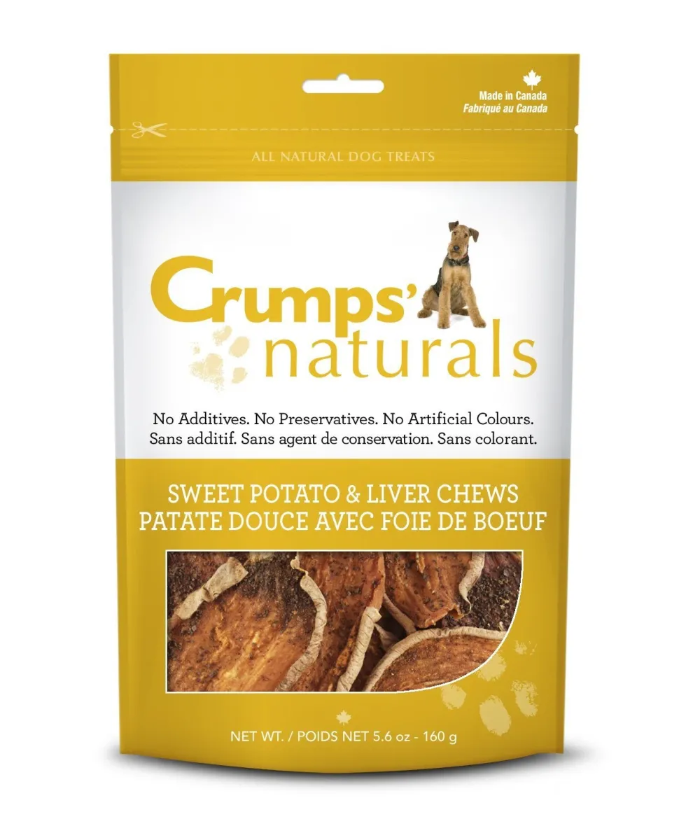 Crumps' Naturals Sweet Potato & Liver Chews Chewy Dog Treats - 5.6 oz Bag
