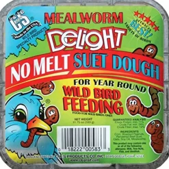 C&S Delight No Melt Suet Dough Wild Bird Food - Mealworm - 11.75 Oz
