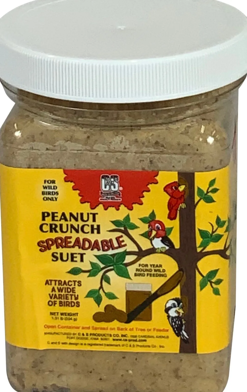 C&S Spreadable Suet Wild Bird Food - Peanut Crunch - 1.31 Lb