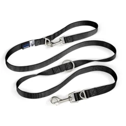 Curli Adjustable Nylon Dog Leash - Black - Medium
