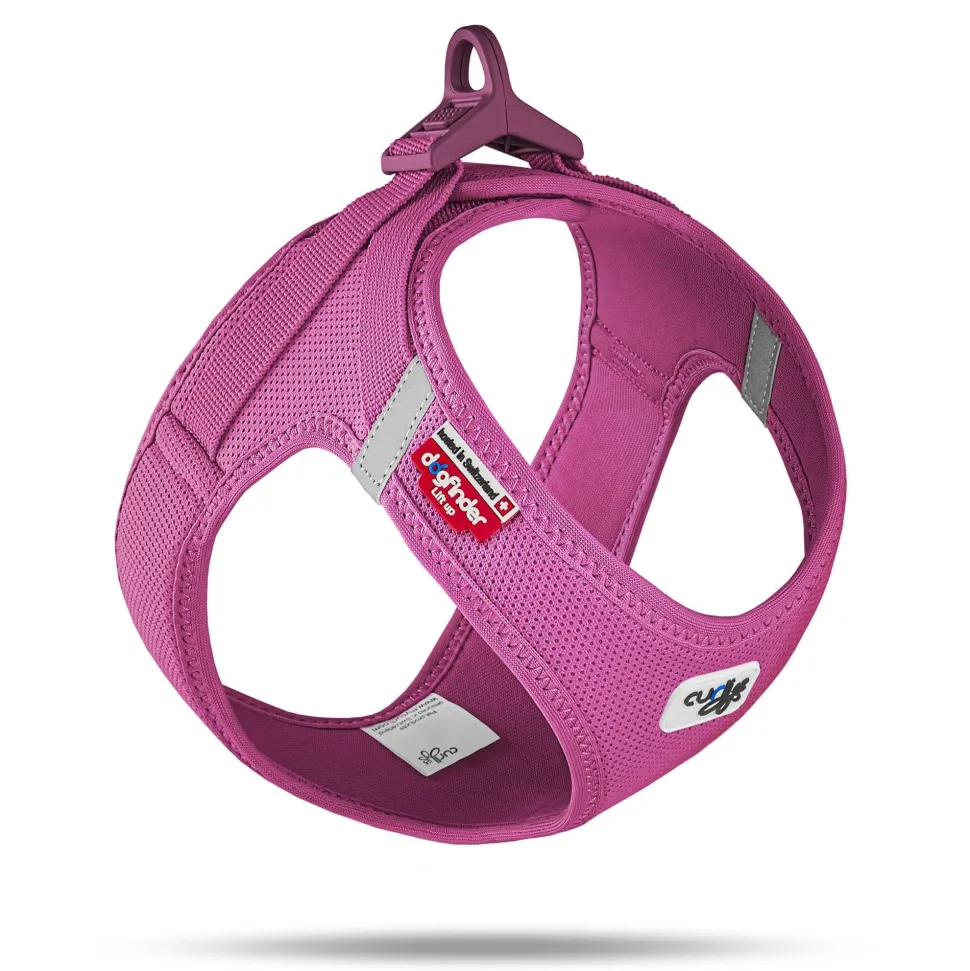 Curli Clasp Mesh Vest Dog Harness - Fuschsia - Large