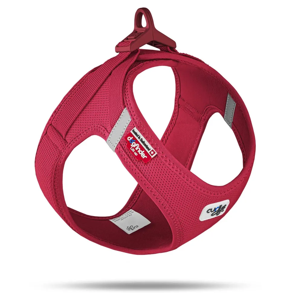 Curli Clasp Mesh Vest Dog Harness - Red - Medium
