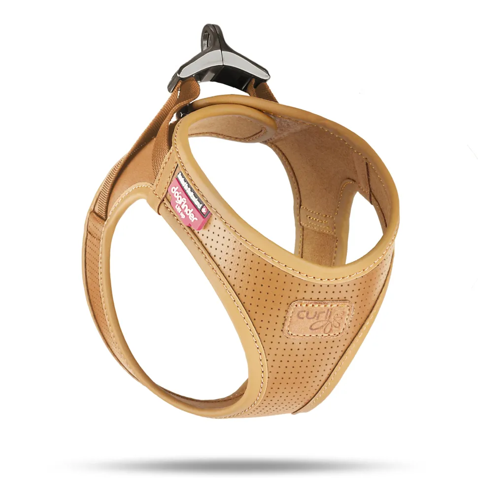 Curli Leather Dog Harness - Brown - Small