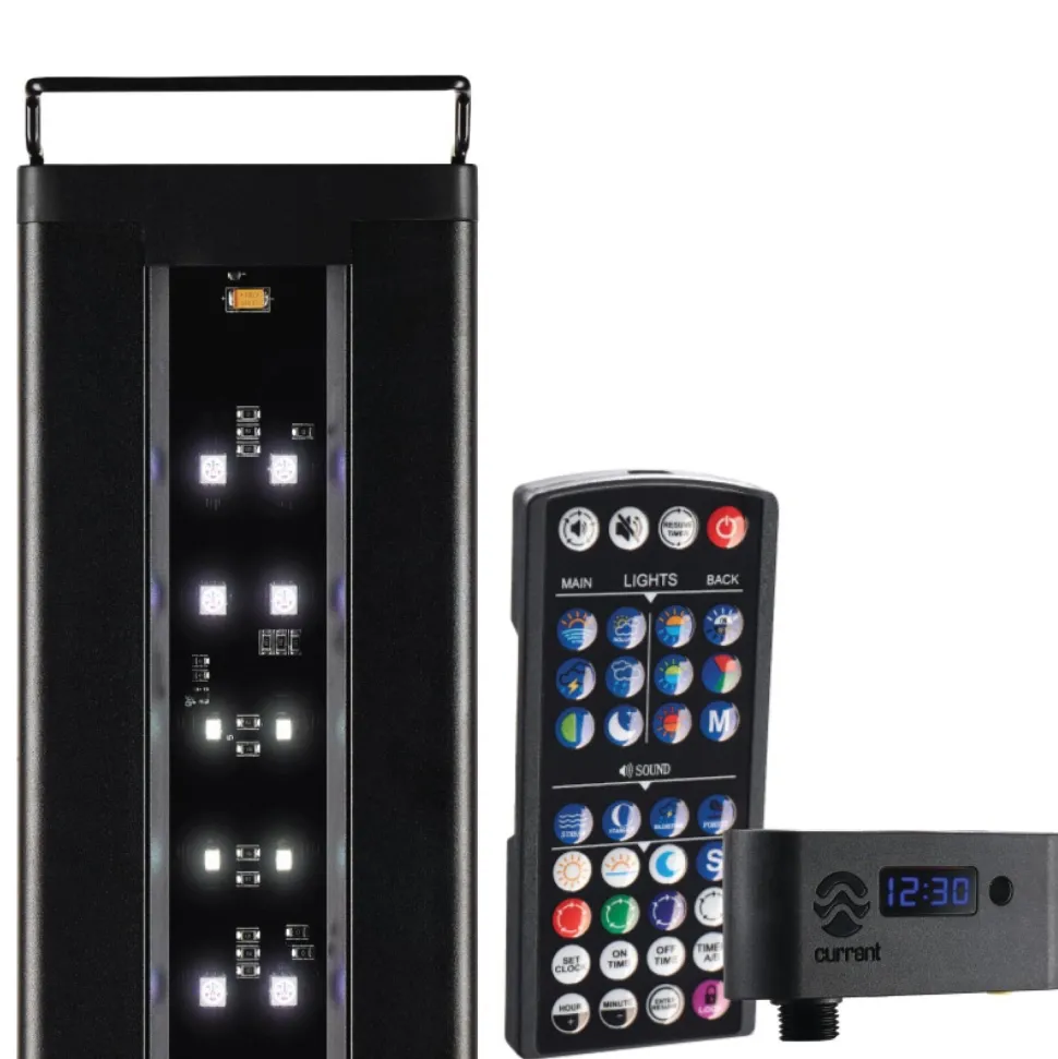 Current USA Serene Sun Freshwater LED Light with 24-Hour Remote Control - White - 24-36" Inch