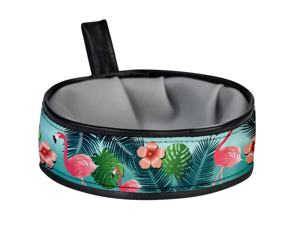 Cycle Dog Trail Buddy Dog Bowl - Flamingo Pattern - 22 Oz