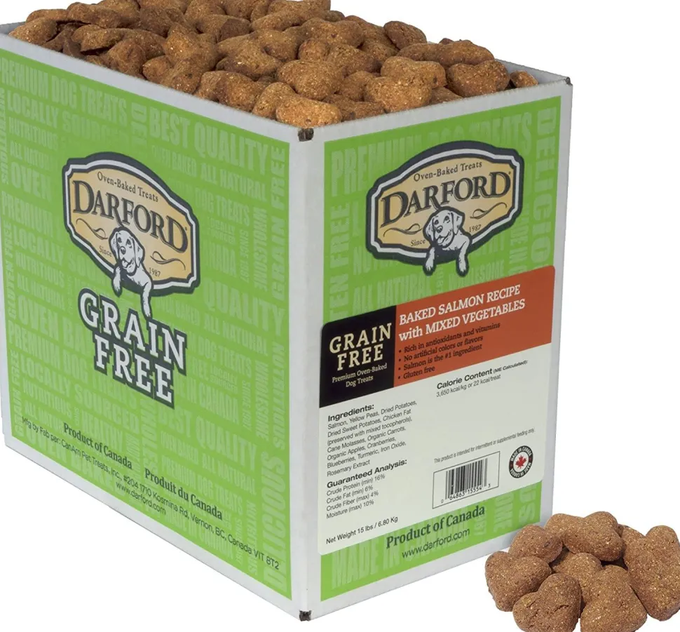 Darford Grain Free Baked Salmon w/Mixed Vegetables Bulk Dog Biscuits - 15 lb Bag