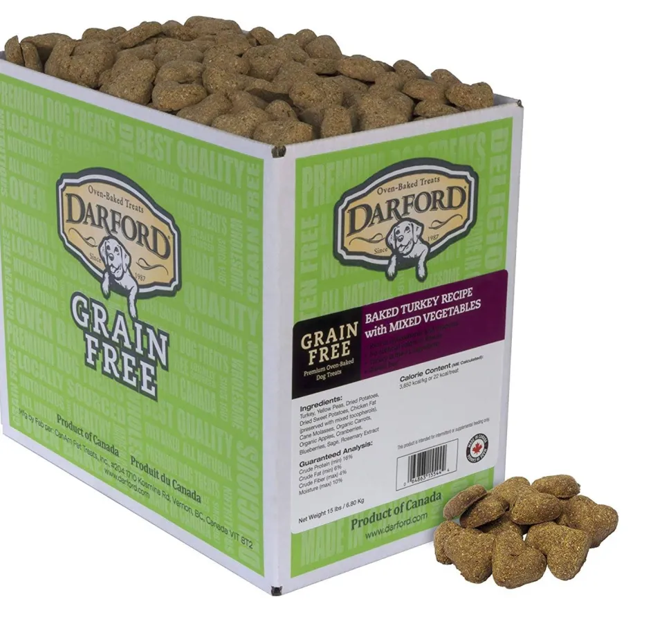 Darford Grain Free Baked Turkey w/Mixed Vegetables Bulk Dog Biscuits - 15 lb Bag