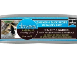 Dave's Pet Food Chicken & Duck Recipe in Saucey Pate Canned Cat Food - 5.5 oz Cans - Case of 24