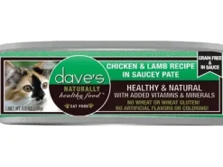 Dave's Pet Food Chicken & Lamb Recipe in Saucey Pate Canned Cat Food - 5.5 oz Cans - Case of 24