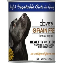 Dave's Pet Food Grain Free Beef & Vegetable Cuts in Gravy Canned Dog Food - 13.2 oz Cans - Case of 12