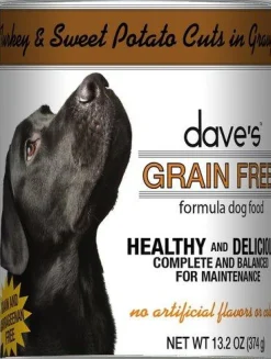 Dave's Pet Food Grain Free Turkey & Sweet Potato Cuts in Gravy Canned Dog Food - 13.2 oz Cans - Case of 12
