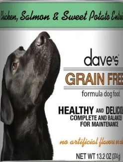 Dave's Pet Food Grain Free Chicken Salmon & Sweet Potato Entrée Canned Dog Food - 13 oz Cans - Case of 12