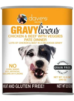 Dave's Pet Food Gravylicious Chicken & Beef with Veggies Canned Dog Food - 12 oz Cans - Case of 12