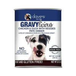Dave's Pet Food Gravylicious Chicken & Duck with Veggies Canned Dog Food - 12 oz Cans - Case of 12