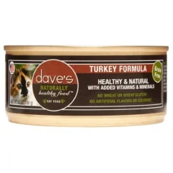 Dave's Pet Food Naturally Healthy Turkey Formula Canned Cat Food - 5.5 oz Cans - Case of 24