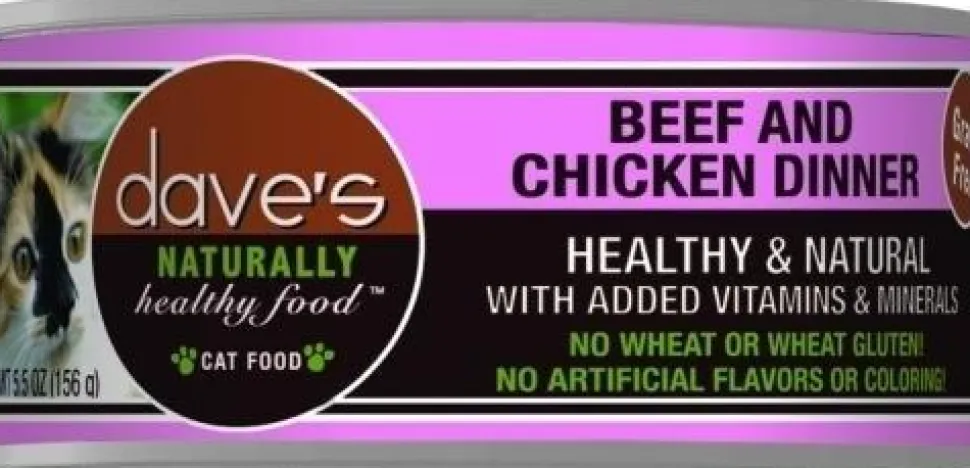 Dave's Pet Food Naturally Healthy Beef & Chicken Dinner Canned Cat Food - 5.5 oz Cans - Case of 24