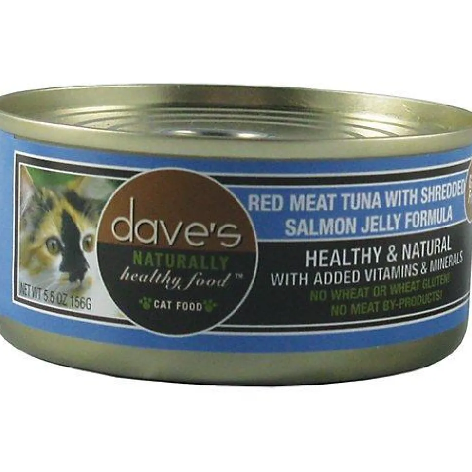 Dave's Pet Food Naturally Healthy Tuna & Salmon Dinner in Aspic Canned Cat Food - 5.5 oz Cans - Case of 24