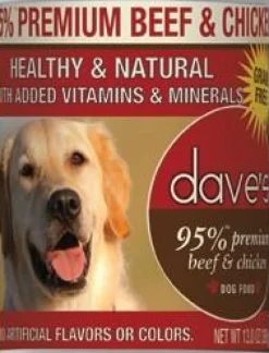 Dave's Pet Food Premium Canned Dog Food Beef & Chicken 95% Meat - 13 oz Cans - Case of 12