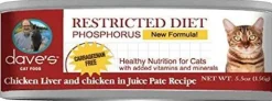 Dave's Pet Food Restricted Magnesium Diet for Cats, Chicken Canned Cat Food - 5.5oz Cans - Case of 24