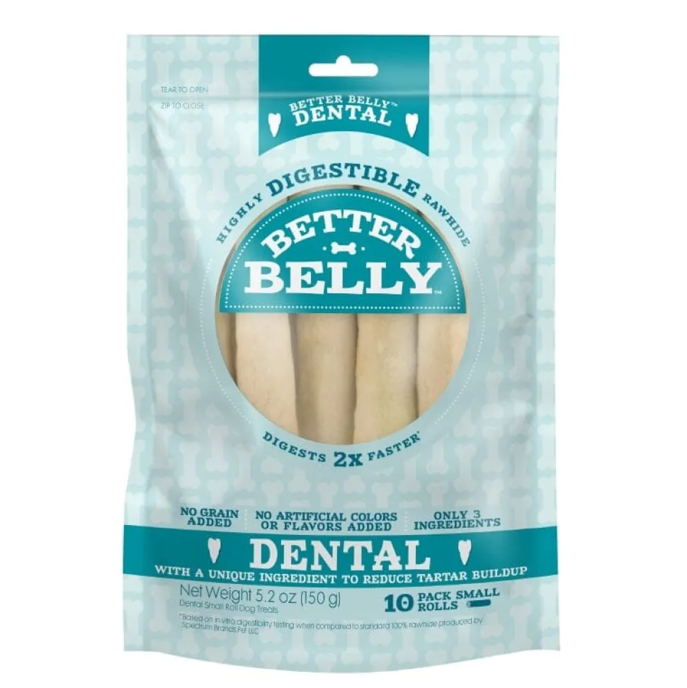 Dingo Better Belly Dental Rolls Natural Dog Chews - Small - 10 Pack