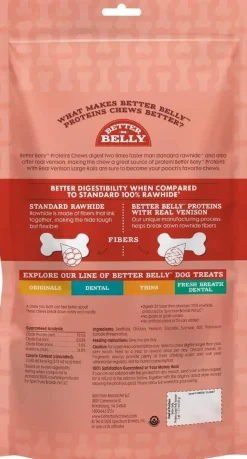 Dingo Better Belly Protein Rolls Natural Dog Chews - Venison - Large - 3 Pack