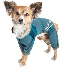 Dog Helios ® 'Namastail' Lightweight 4-Way-Stretch Yoga Performance Dog Tracksuit Hoodie
