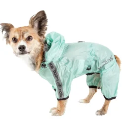 Dog Helios ® 'Torrential Shield' Waterproof and Adjustable Full Body Dog Raincoat