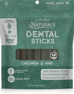 Dog Treat Naturals Chickpea Mint and Parsley Sticks Dog Dental Chews - 20 Pack