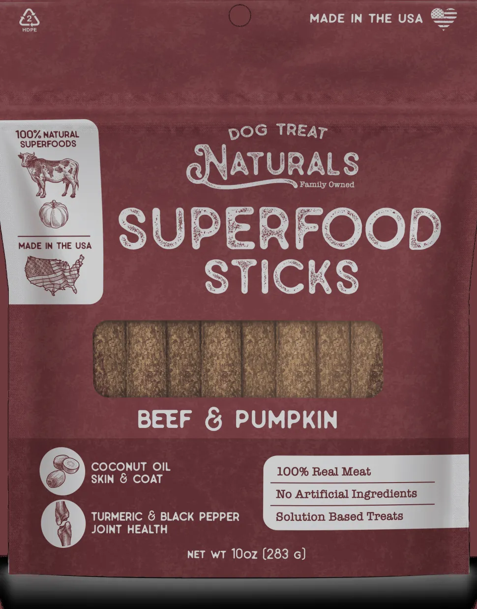 Dog Treat Naturals Superfood Sticks Salmon and Mango with Turmeric Soft and Chewy Training Dog Treats - 10 Oz