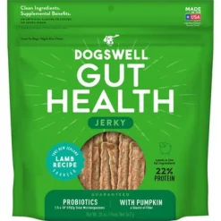 Dogswell Gut Health Jerky Dog Jerky Treats - Lamb–20 oz Bag