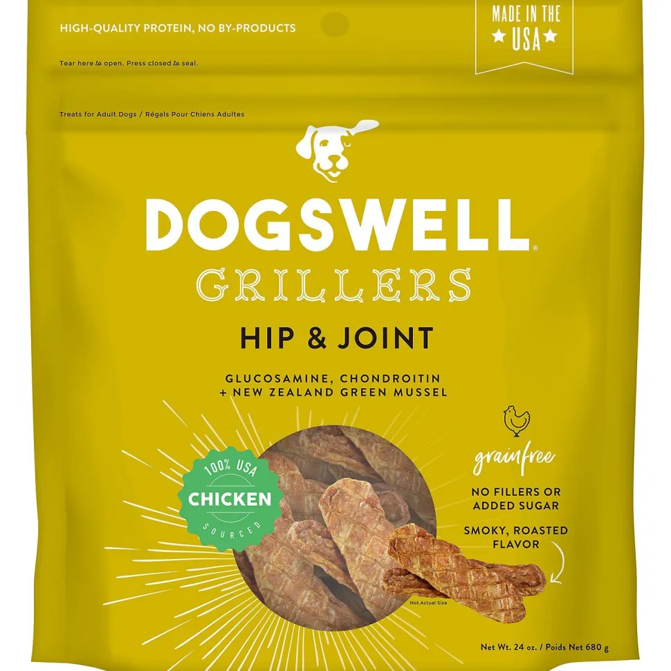 DOGSWELL Hip and Joint Grain Free Griller Chicken Soft and Chewy Dog Treats - 24 oz Bag