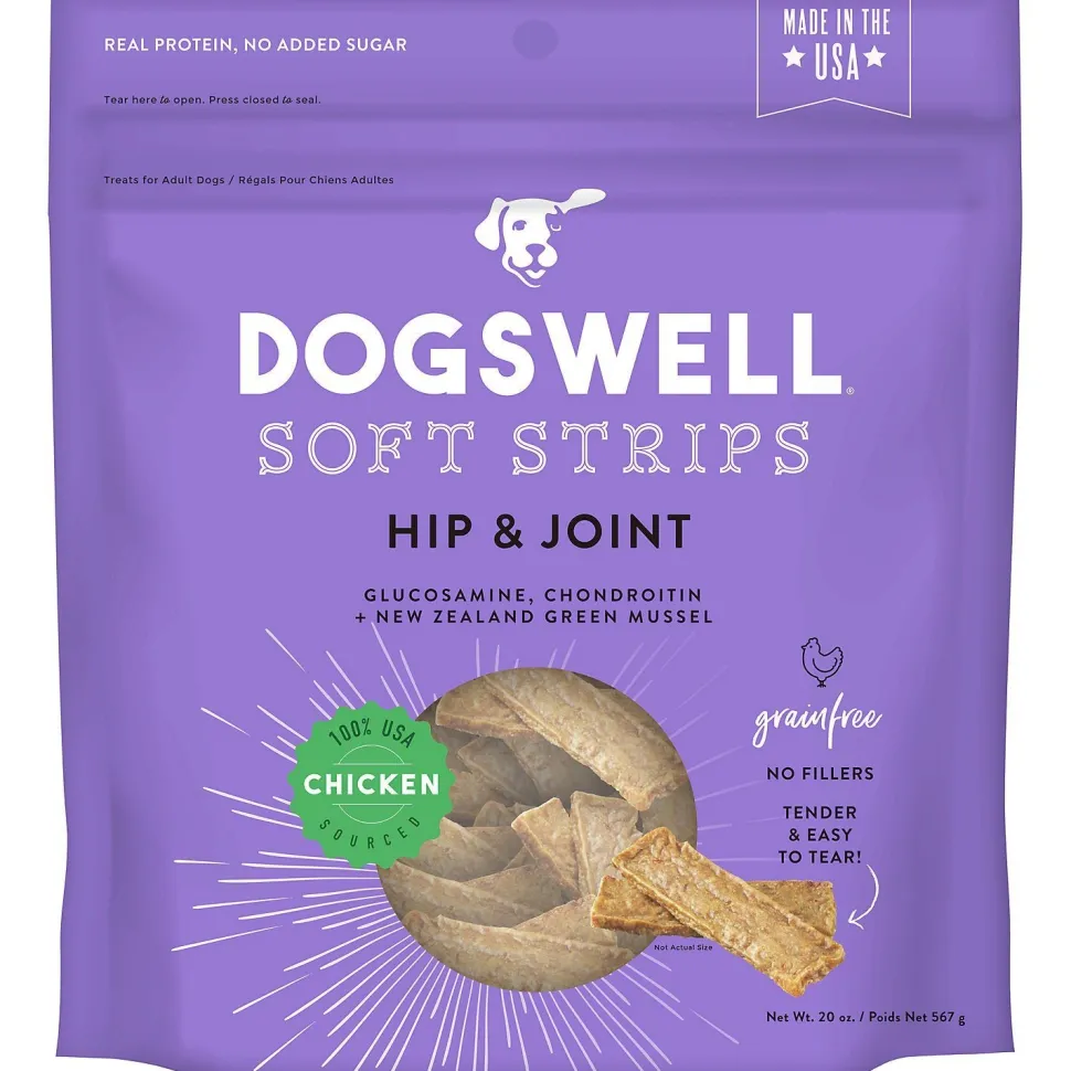 DOGSWELL Hip and Joint Grain Free Soft Strips Chicken Soft and Chewy Dog Treats - 20 oz Bag