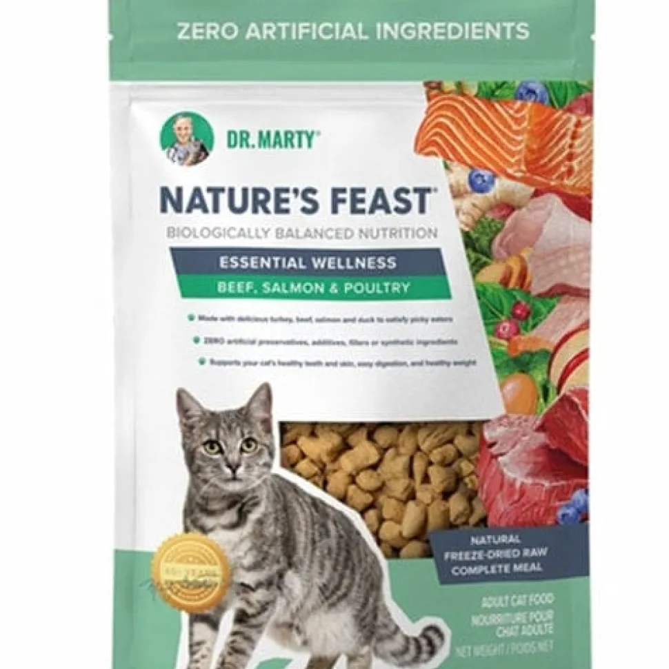 Dr. Marty Nature's Feast Essential Wellness Beef, Salmon and Poultry Freeze Dried Raw Cat Food